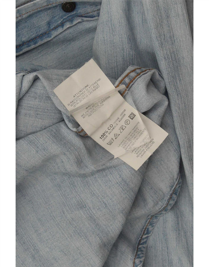 Camicia di jeans da uomo Carrera in cotone blu medio
