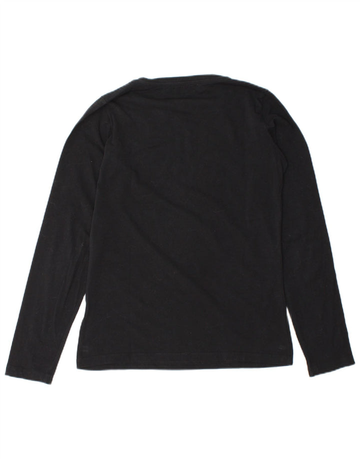 Trussardi Jeans Womens Graphic Top Long Sleeve UK 12 Medium Black