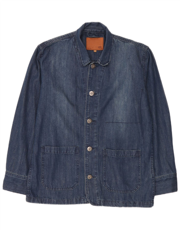 Lager 157 Herre Denim 5 Button Blazer Jacket UK 40 Large Blue Cotton