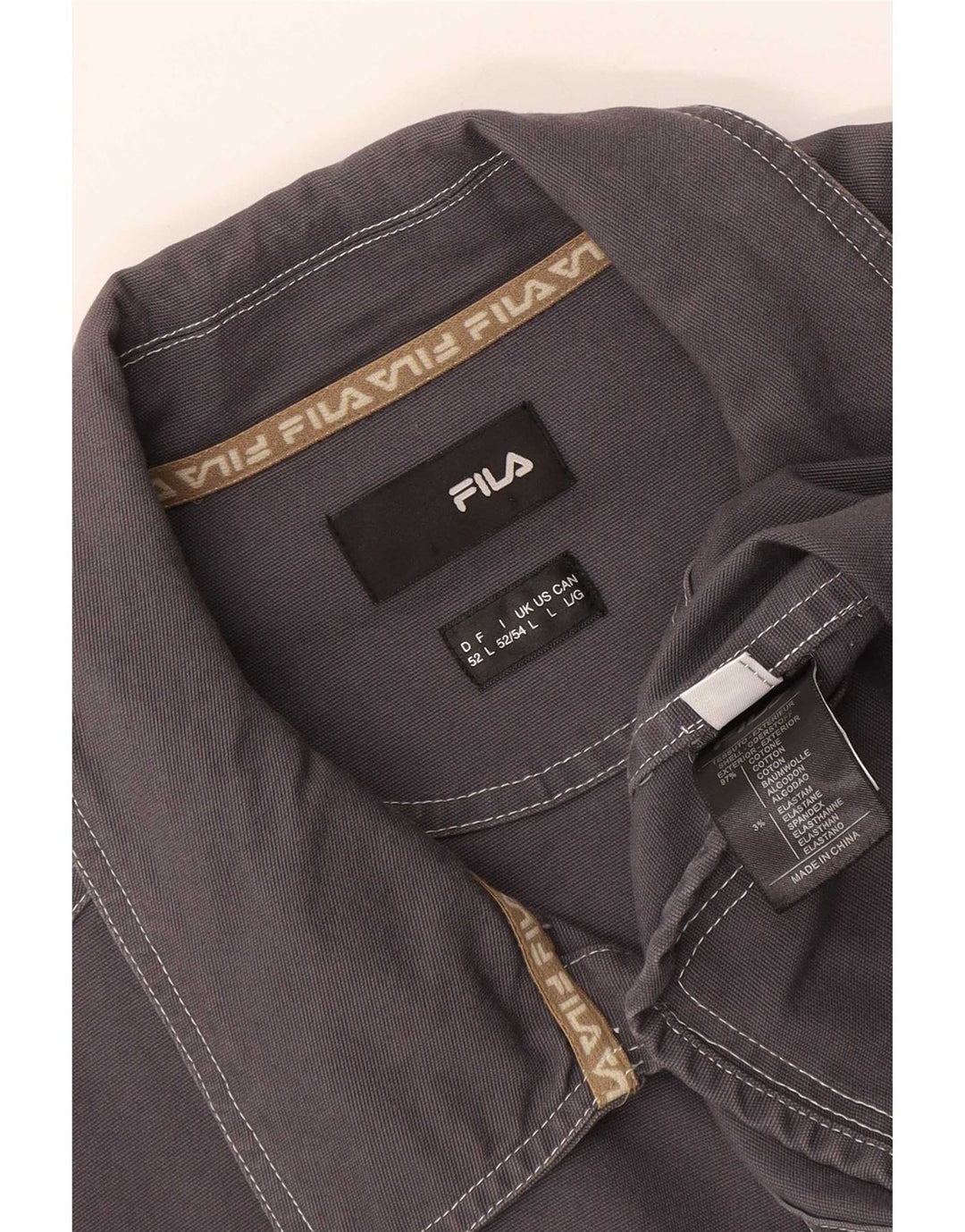 Fila Herre Utility Jacket UK 40 Large Grey Cotton