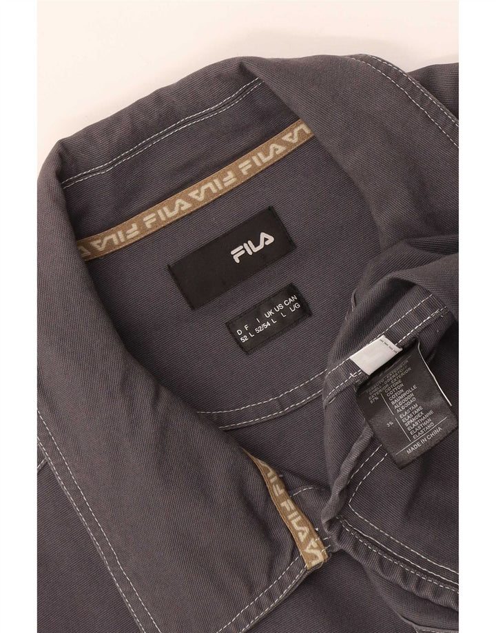 Fila Herre Utility Jacket UK 40 Large Grey Cotton