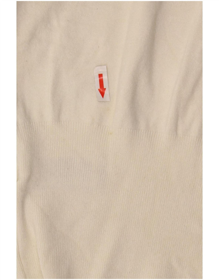 Marks & Spencer Womens Boat Neck Jumper Sweater UK 12 Medium Off White