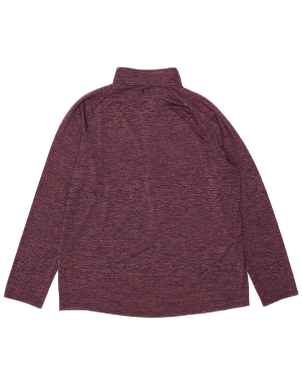 Top de trening Under Armour pentru femei, cu fermoar și gât, cu pulover, UK 18 XL, mov