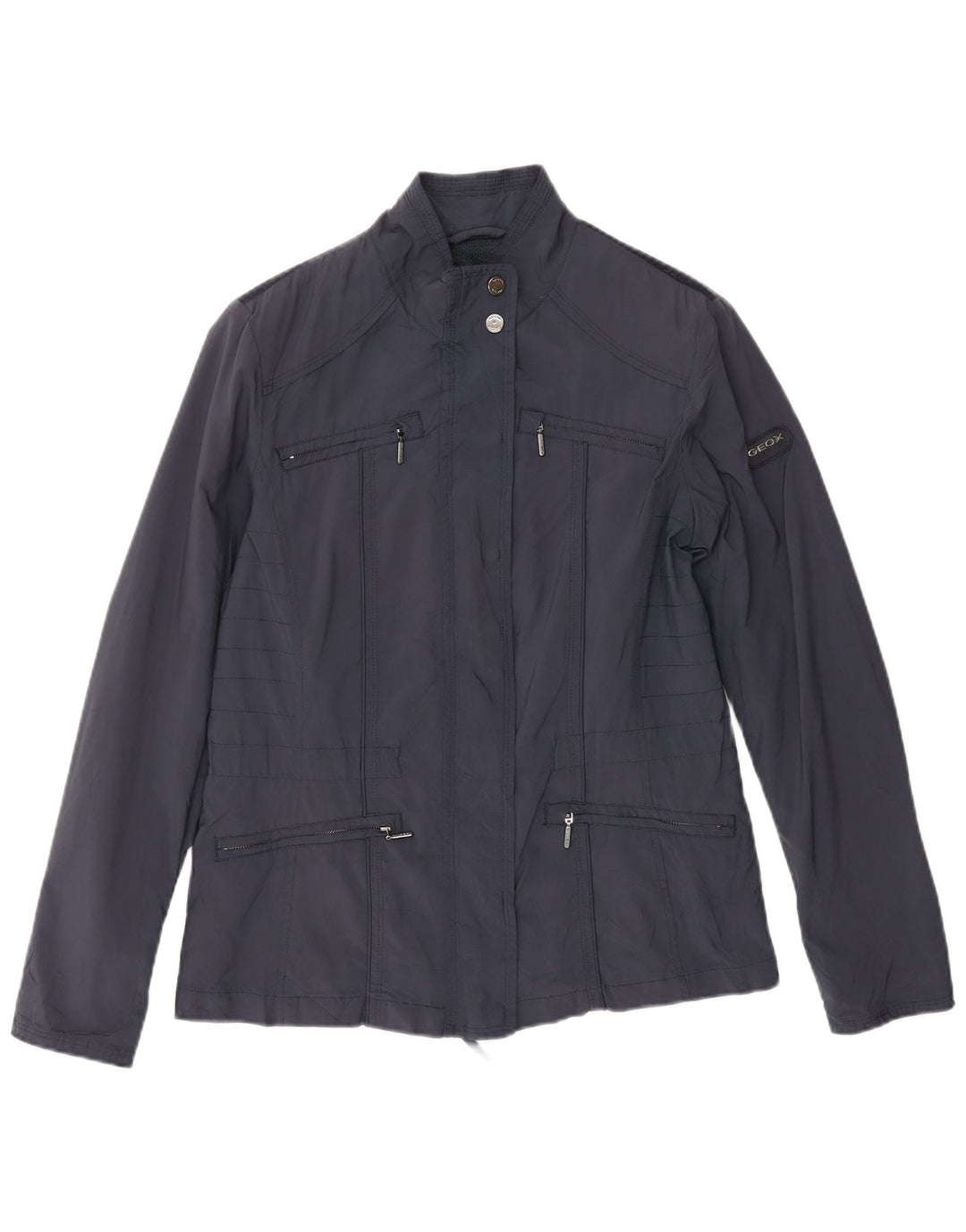 GEOX Womens Utility Jacket UK 10 Small Navy Blue Polyester