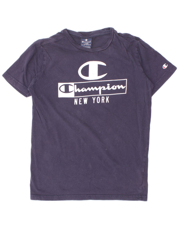 Champion Boys Graphic T-Shirt Top 11-12 ans Grand Bleu Marine Coton