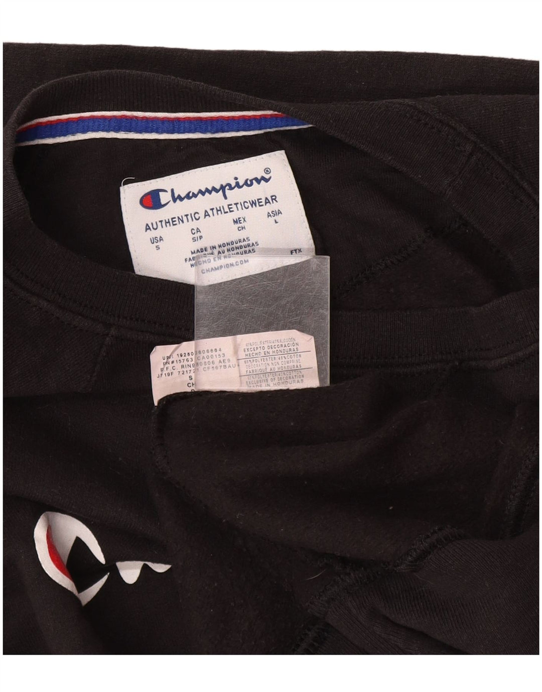 Champion Herre Grafisk Sweatshirt Jumper Lille Sort Polyester