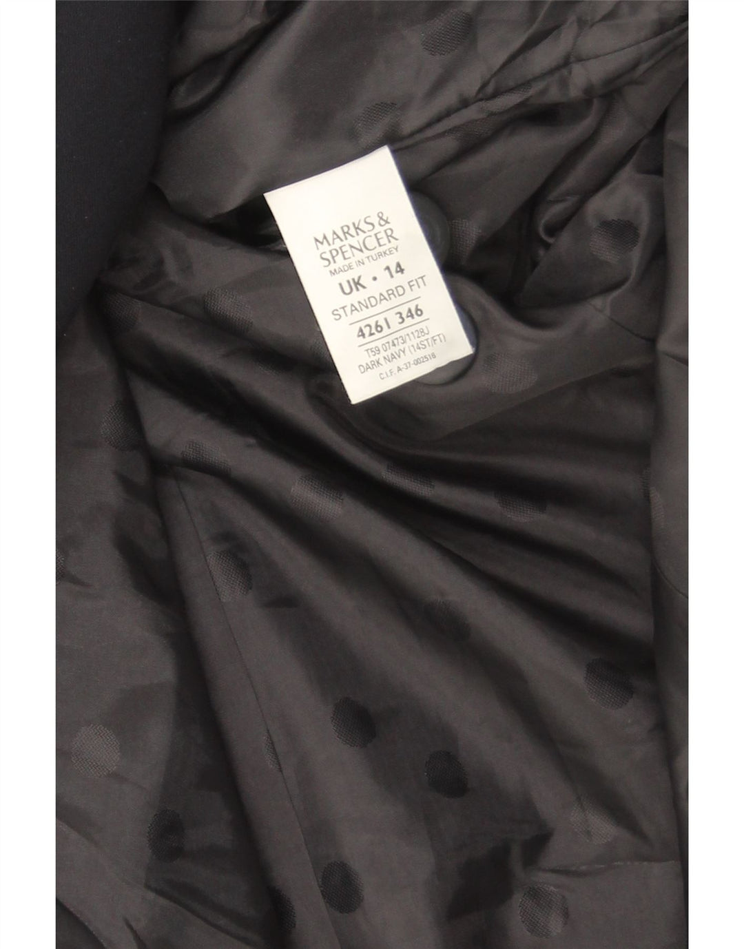 Marks & Spencer Veste blazer à 1 bouton pour femme UK 14 Large Bleu marine