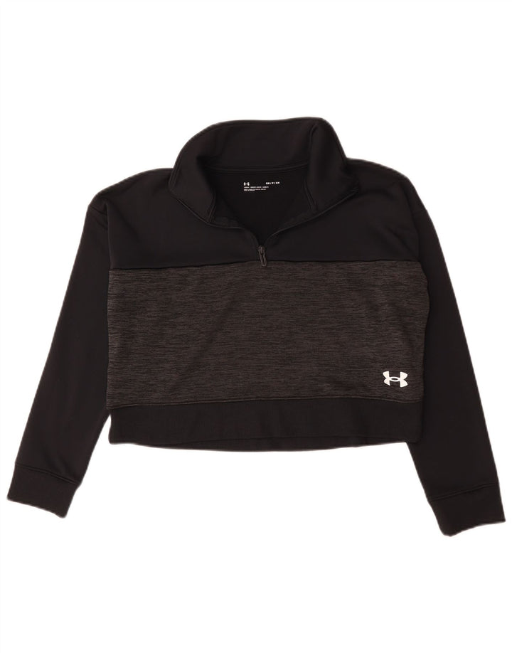 Under Armour Womens Oversized Crop Sweatshirt Jumper UK 10 Small Black