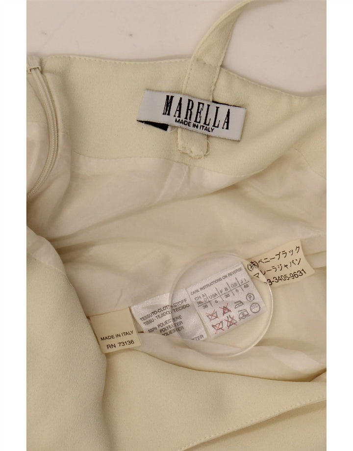 Marella Womens Sleeveless Sheath Dress UK 8 Small Off White Polyester