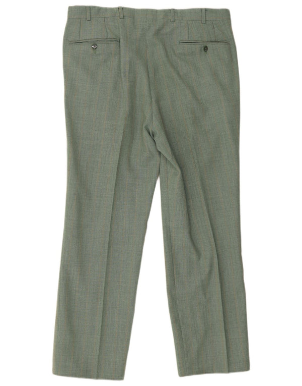 Pantaloni casual dritti vintage da uomo W34 L27 a quadri verdi