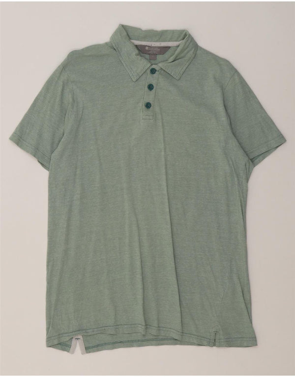 Mountain Warehouse Mens Polo Shirt Medium Green Pinstripe Cotton
