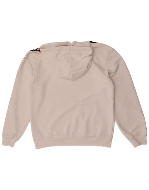 Fila Mens Graphic Hoodie Jumper Small White Colourblock Cotton