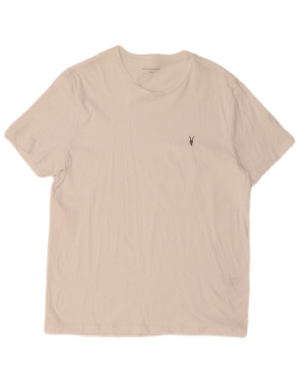 All Saints Mens T-Shirt Top Large White Cotton