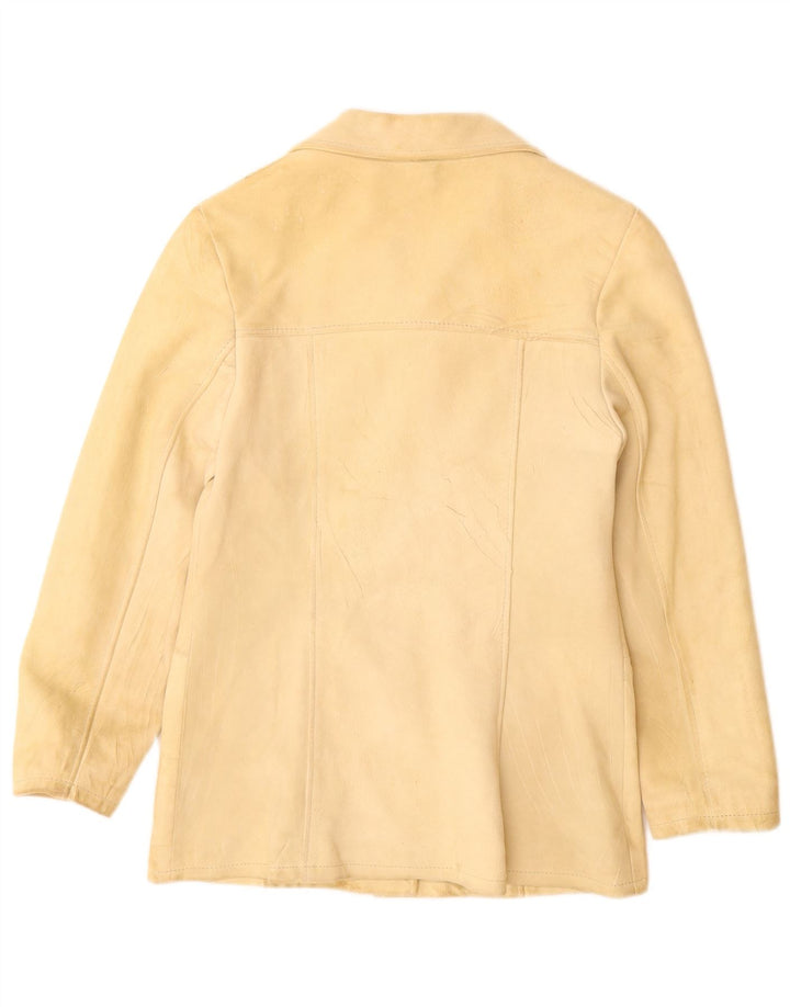Vintage Damen Wildlederjacke UK 12 Medium Beige Leder