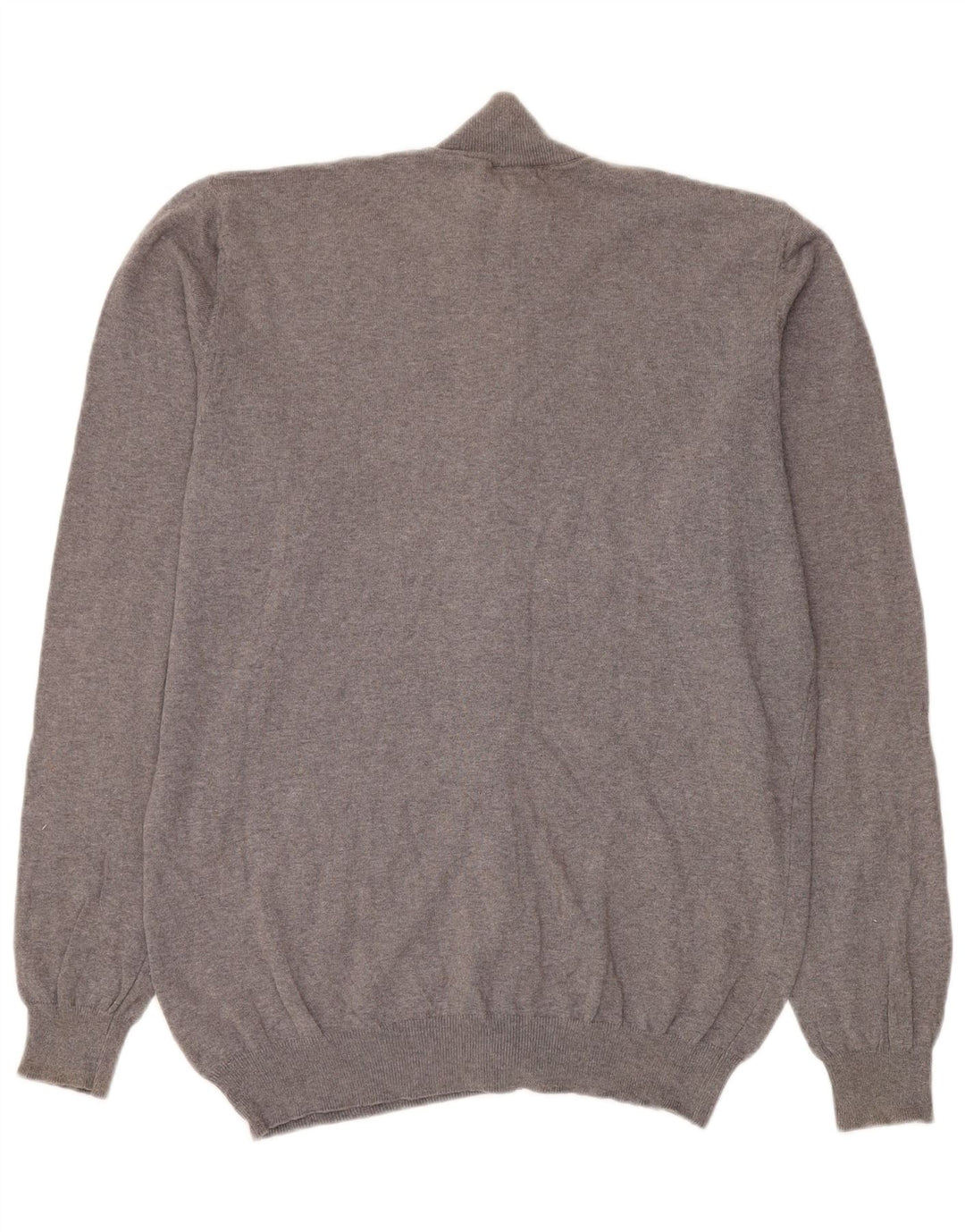 Sergio Tacchini Herren-Cardigan-Pullover aus mittelgrauer Baumwolle