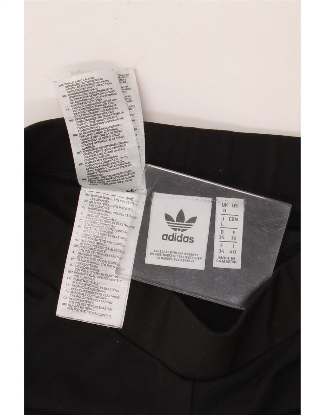 Adidas Womens Graphic Leggings UK 8 Small Black Polyester