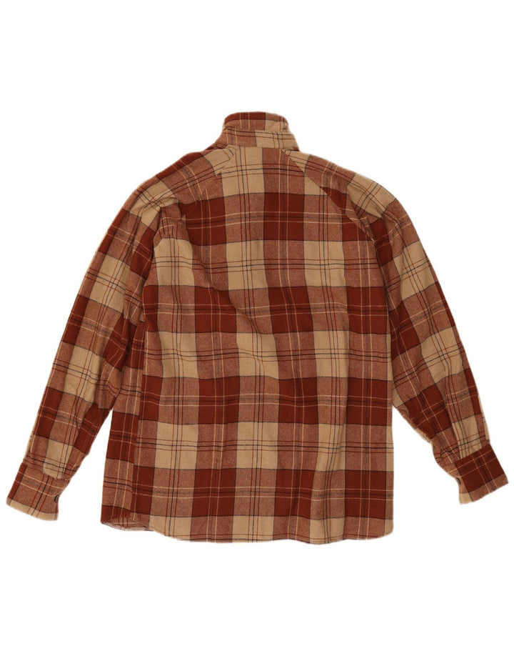 Chemise en flanelle pull vintage pour homme à carreaux marron moyen