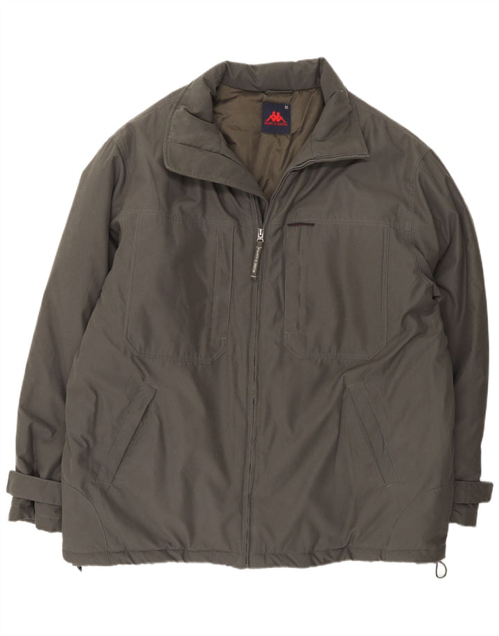 Kappa Mens Windbreaker Jacket UK 42 XL Khaki Polyamide