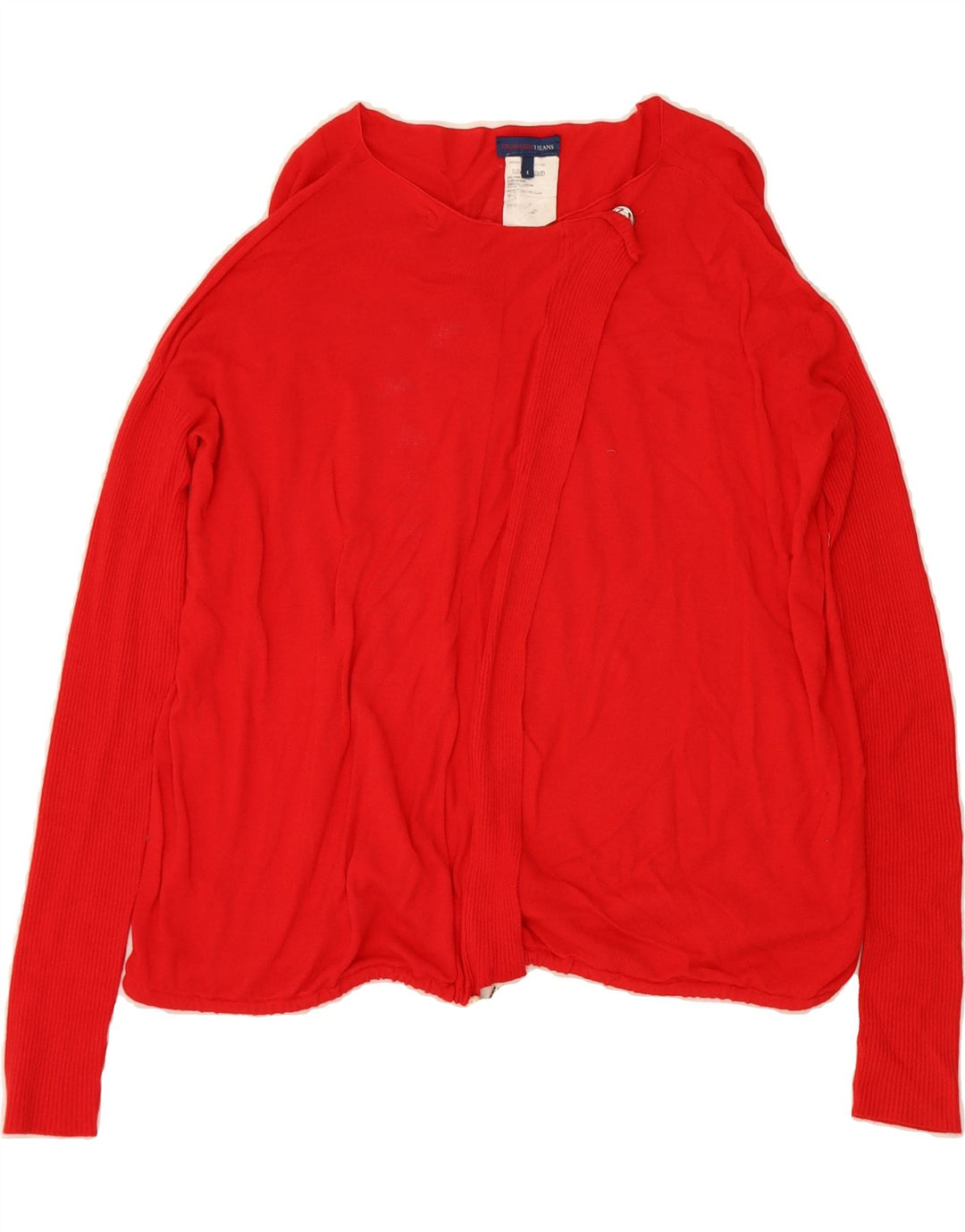 TRUSSARDI Womens Oversized Cardigan Sweater UK 16 Large Red Vintage Trussardi and Second-Hand Trussardi from Messina Hembry 