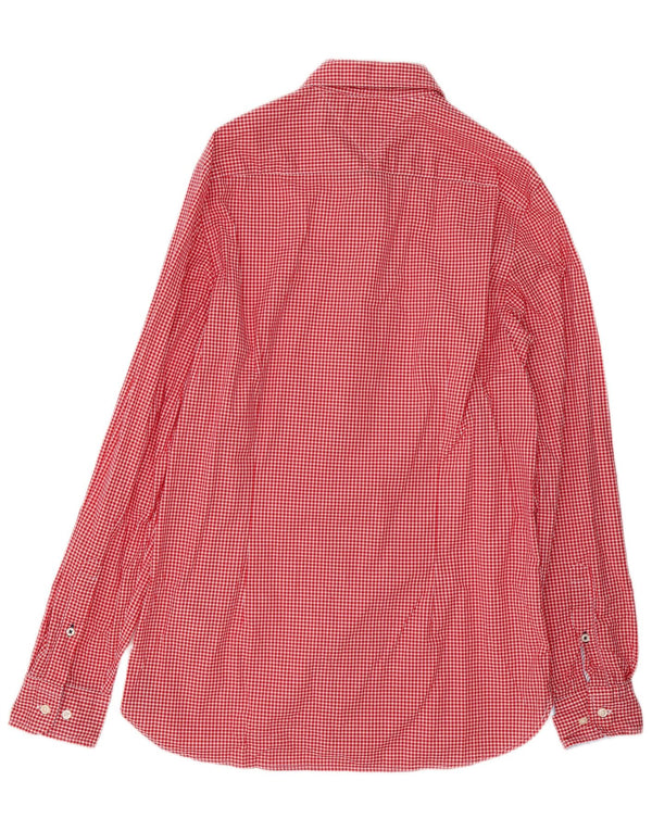 Tommy Hilfiger Chemise Slim Fit pour Homme en Coton Vichy Rouge Large