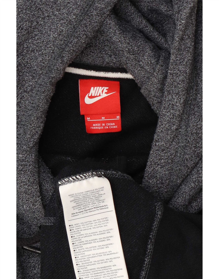 Nike Mens Zip Hoodie Sweater Medium Navy Blue Flecked Cotton