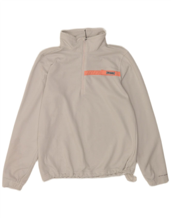 Felpa Columbia da uomo con zip e collo, piccola, in poliestere color block grigio