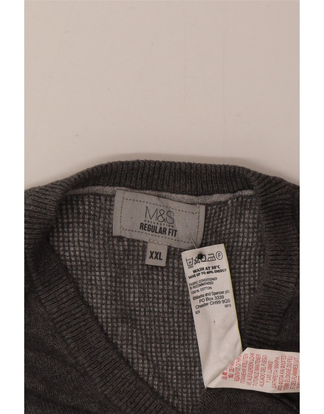 Canotta da uomo Marks & Spencer vestibilità regolare 2XL cotone grigio