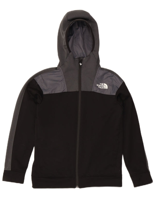 The North Face Boys Zip Hoodie Sweater 11-12 Years Large Black Colourblock