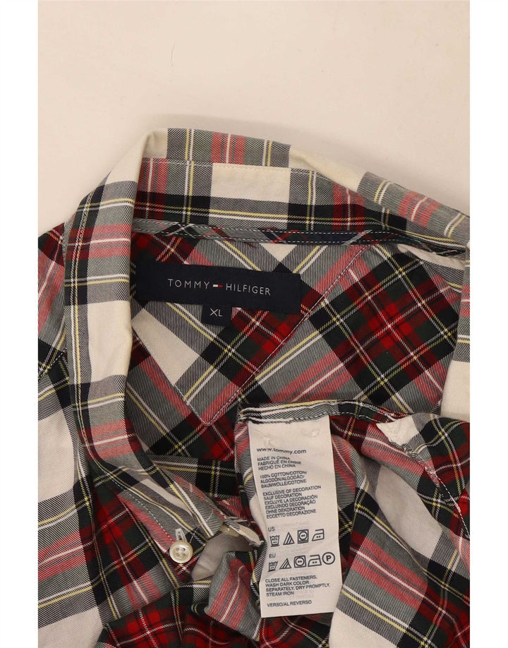 Tommy Hilfiger Chemise en flanelle XL pour homme Rouge à carreaux en coton