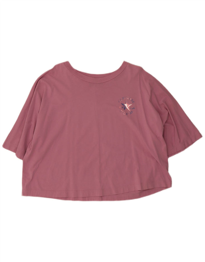 Converse Womens Oversized T-Shirt Top UK 10 Small Pink Cotton