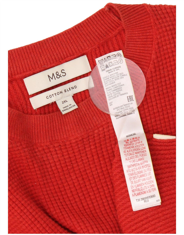 Maglione maglione girocollo da uomo Marks & Spencer 2XL rosso poliestere