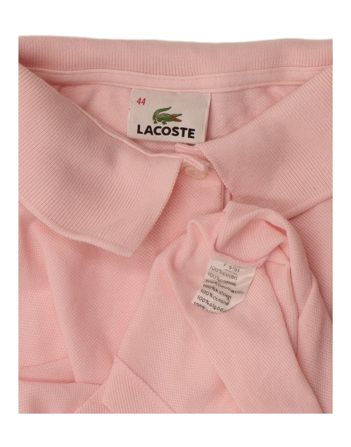 Lacoste Womens Polo Shirt Size 44 Large Pink Cotton