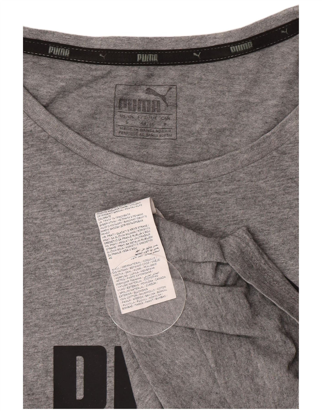 Puma Mens Graphic T-Shirt Top Small Grey Cotton