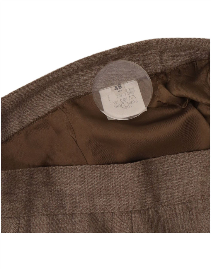 Vintage Womens Mini Wrap Skirt W28 Medium Brown Wool