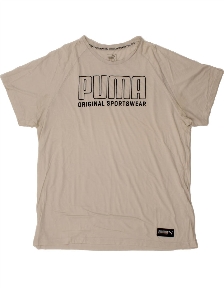 PUMA Mens Graphic T-Shirt Top 2XL White Cotton Vintage Puma and Second-Hand Puma from Messina Hembry 