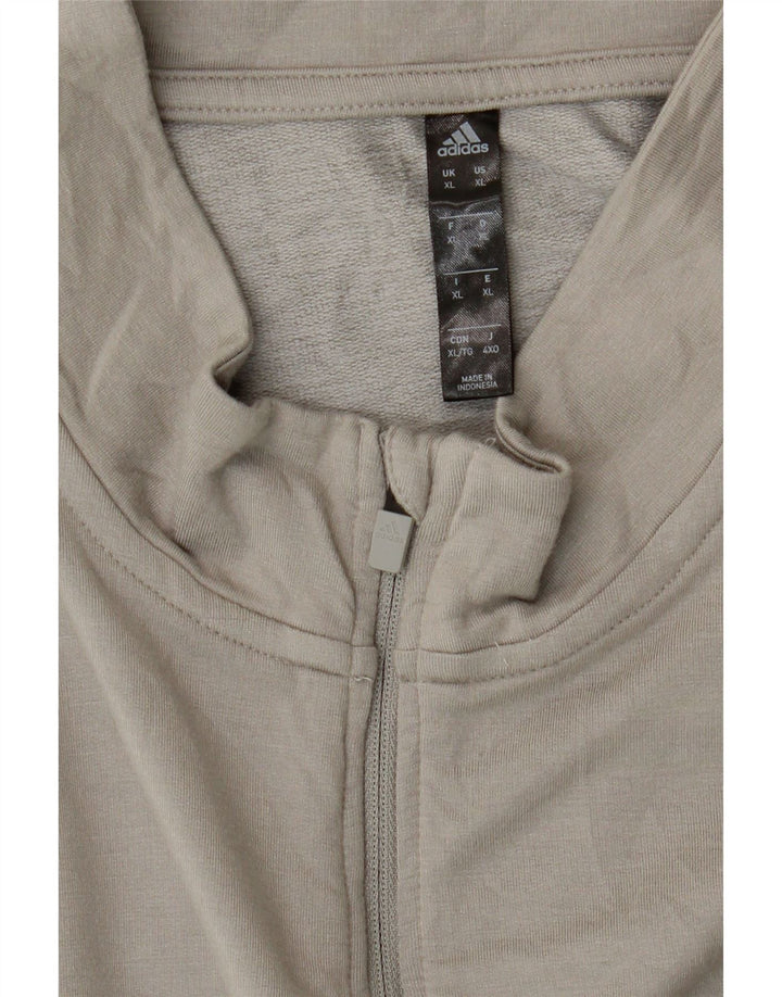 ADIDAS Mens Aeroready Zip Neck Pullover Tracksuit Top XL Grey Rayon Vintage Adidas and Second-Hand Adidas from Messina Hembry 
