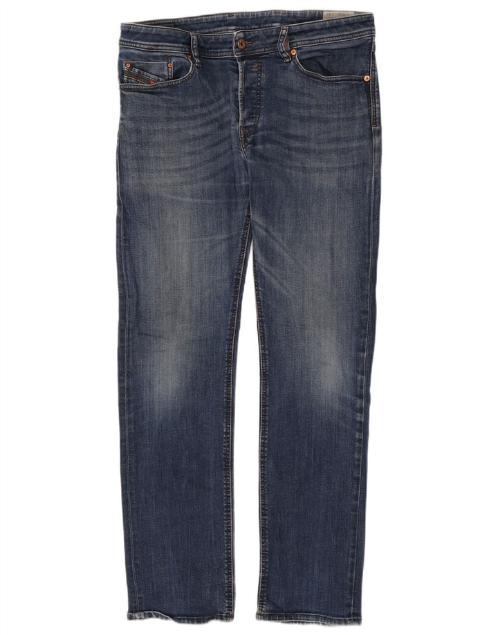 Diesel Mens Waykee Regular Straight Jeans W33 L34 Blue Cotton