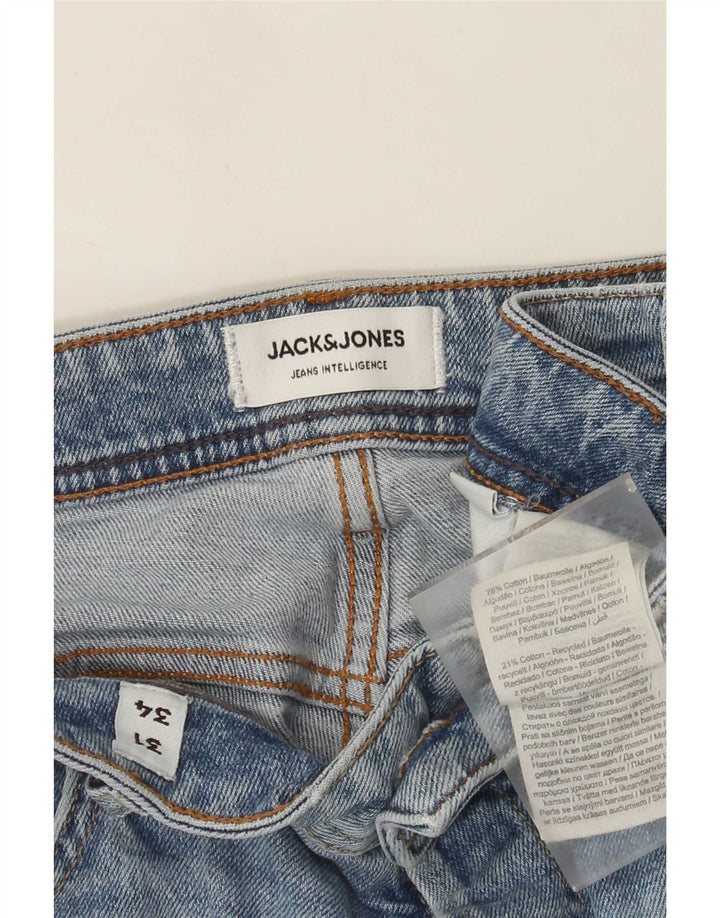Jack & Jones Mens Straight Jeans W31 L34 Blue Cotton