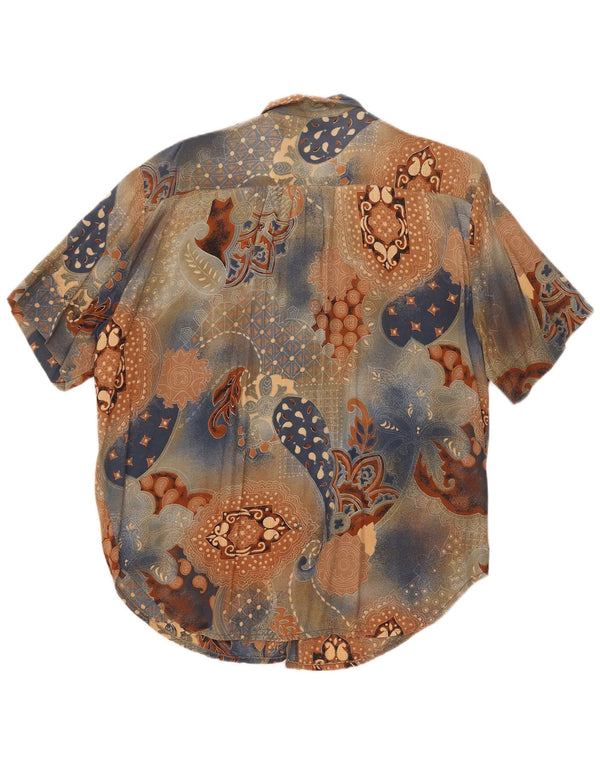 Vintage Damen Kurzarm-Hemdbluse UK 18 XL Mehrfarbig Paisley