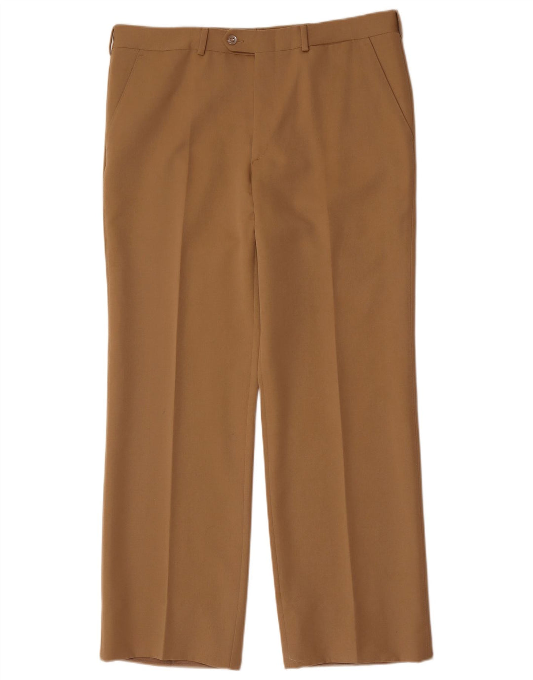 Vintage Mens Straight Suit Trousers W36 L30 Beige