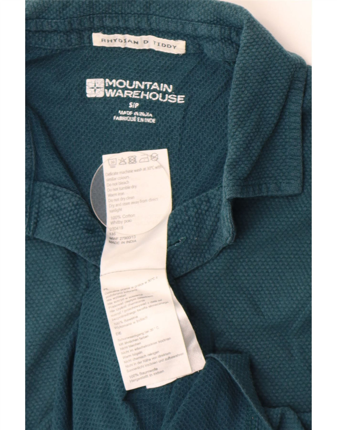 Mountain Warehouse Mens Polo Shirt Small Green Cotton