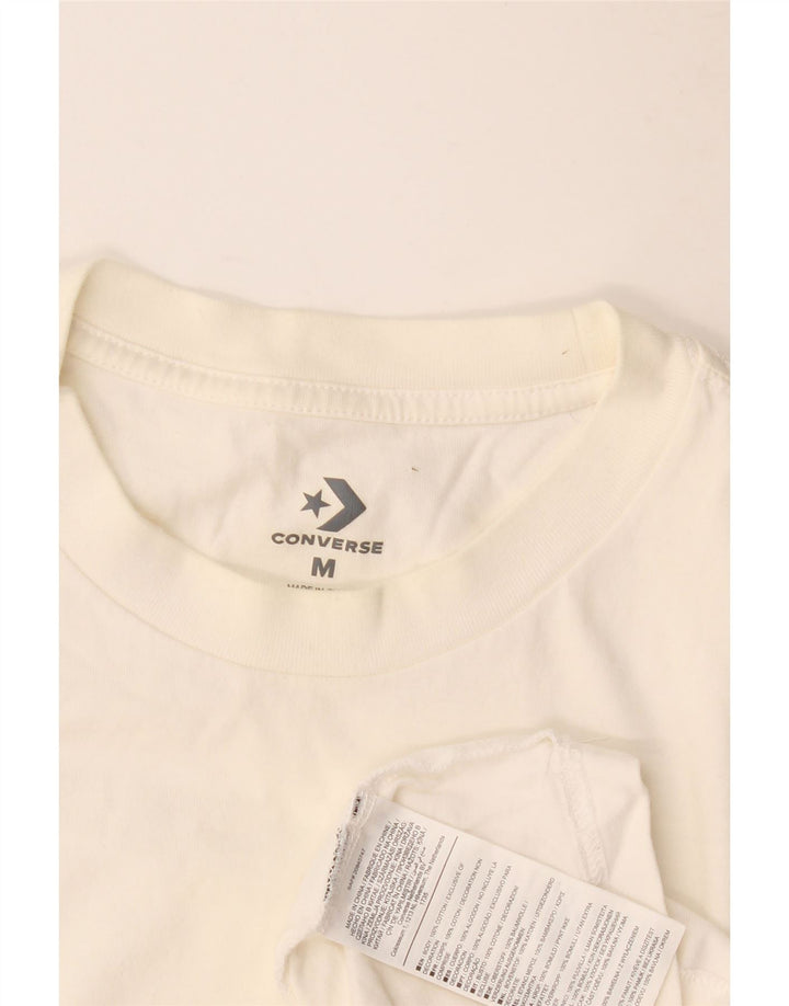 Converse Mens Graphic Top Long Sleeve Medium White Cotton