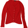 Hobbs Dame Cardigan Sweater UK 8 Lille rød lammeuld