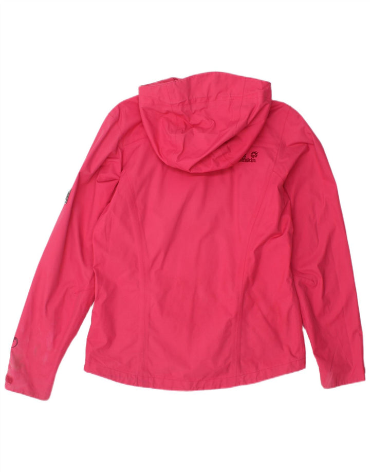 JACK WOLFSKIN Womens Hooded Rain Jacket UK 10 Small Pink Polyamide