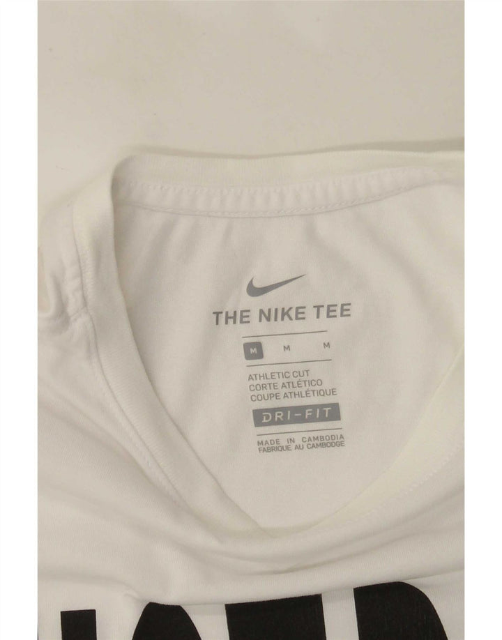 NIKE Mens Dri Fit Graphic T-Shirt Top Medium White