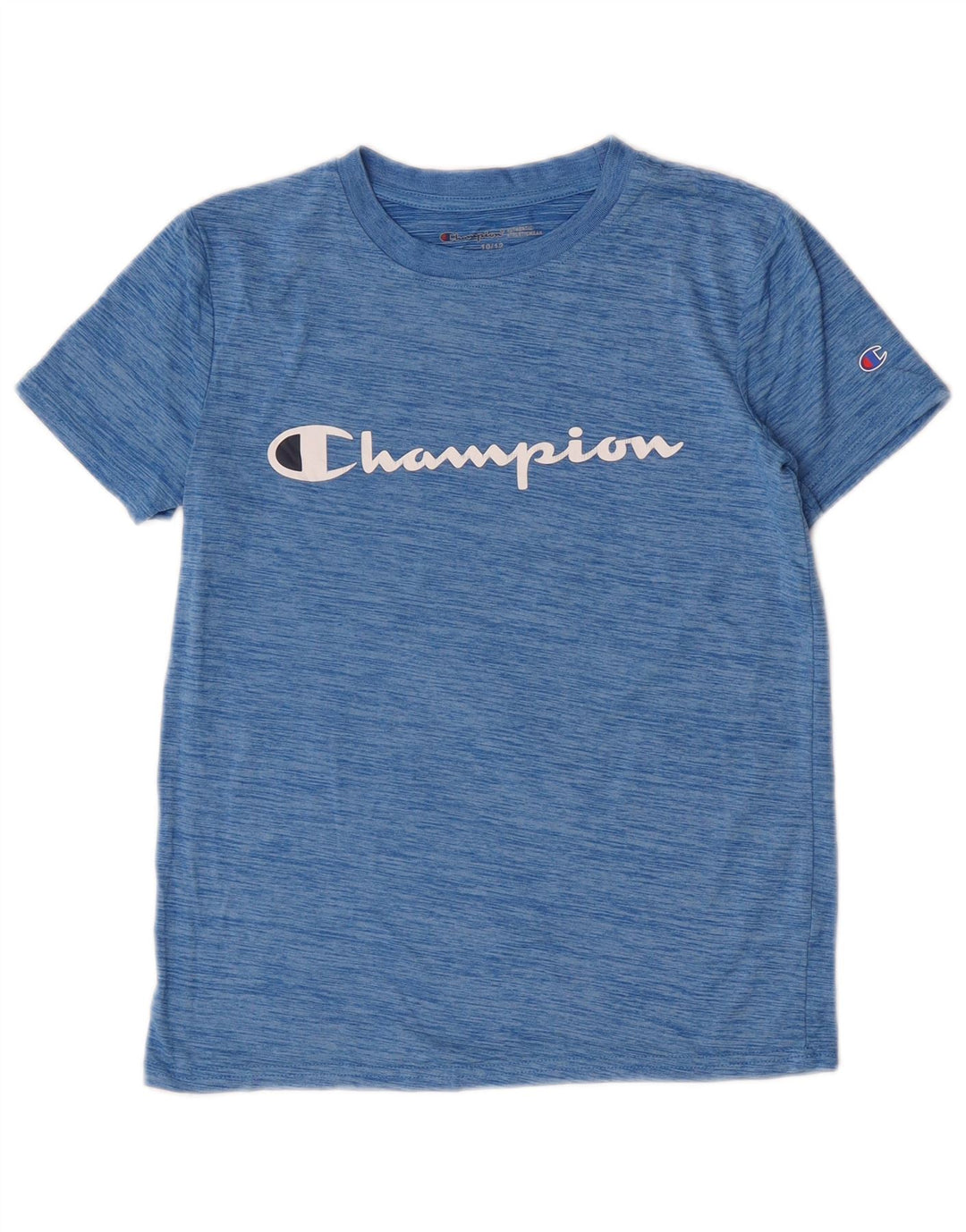 Champion Grafik-T-Shirt für Jungen, 10–11 Jahre, blau geflecktes Polyester
