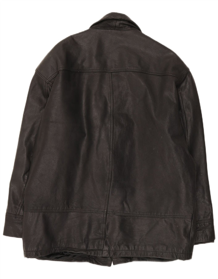 Route 66 Mens Leather Jacket UK 40 Large Black Leather