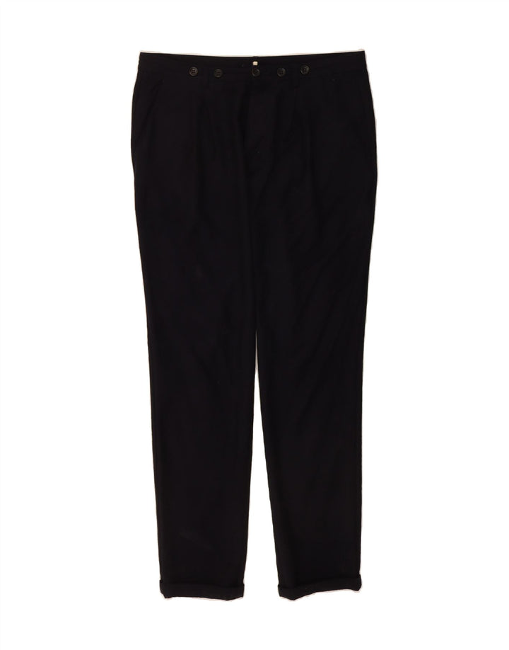 ICEBERG Mens Pegged Chino Trousers IT 48 Medium W32 L32 Navy Blue Wool Vintage Iceberg and Second-Hand Iceberg from Messina Hembry 