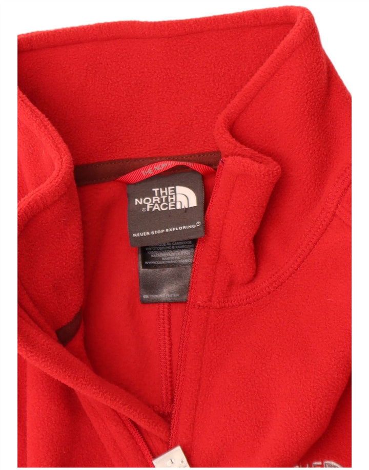 Мужской флисовый джемпер с воротником на молнии The North Face, полиэстер среднего красного цвета