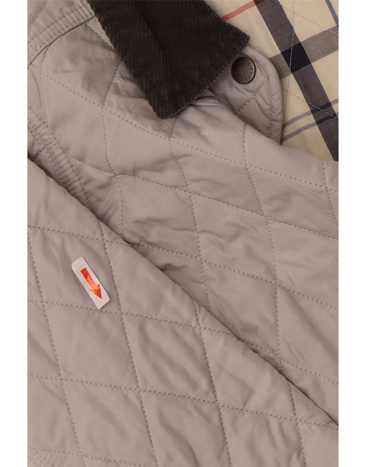 Barbour Womens Quilted Jacket UK 8 Small Grey Colourblock Polyester